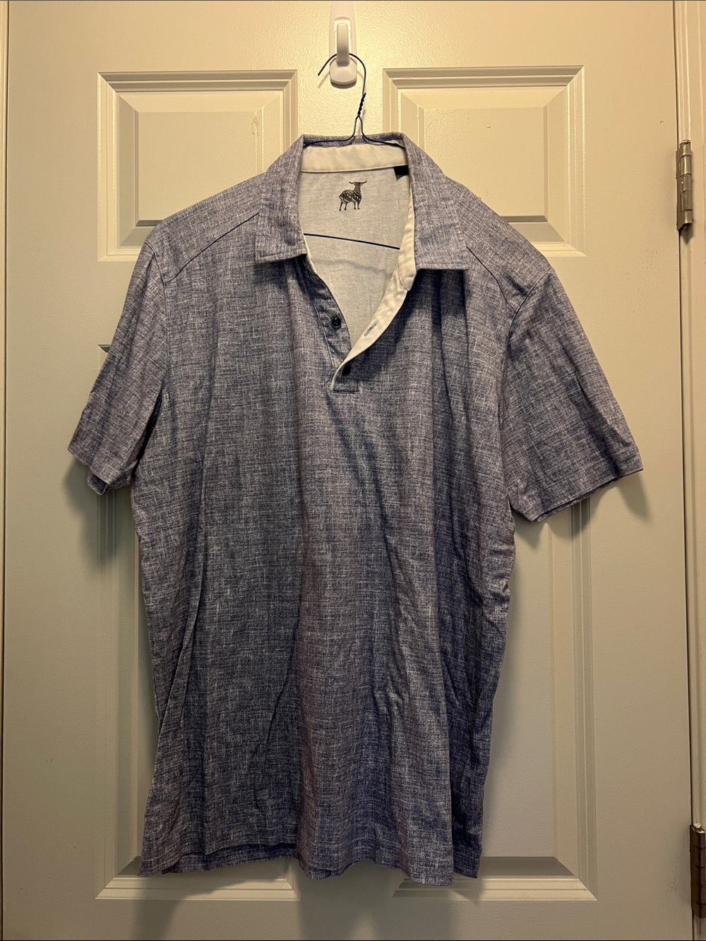 Raffi Men’s Short Sleeve Polo Shirt - Blue Heather